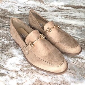 Serra Tan Vegan Suede Loafers with Gold Horsebit Women's Size 7